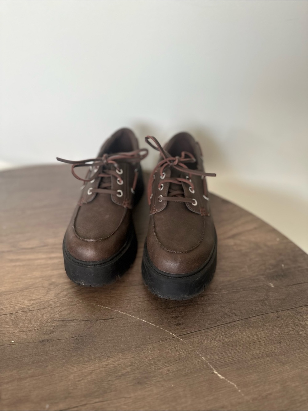 No Boundaries Dark Brown Lace-Up Platform Derbys